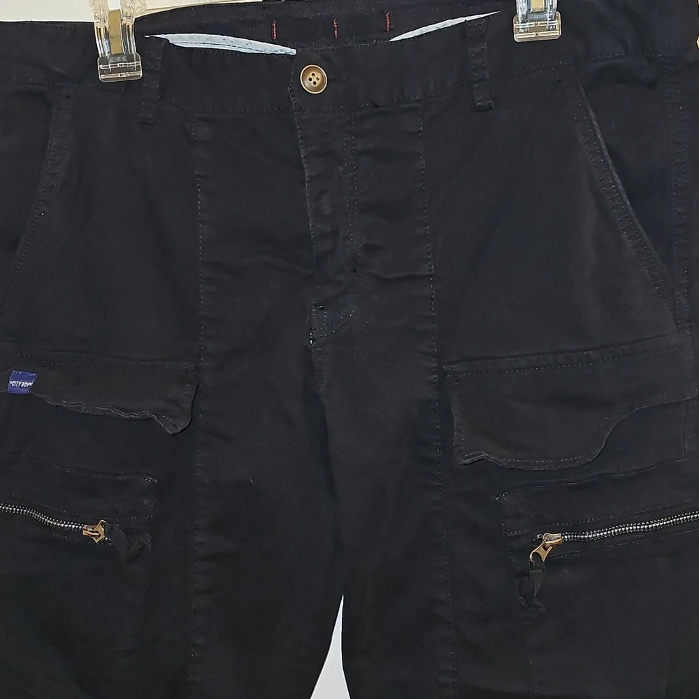 City Boy Men's Black Jogger Pants with Zip Pockets